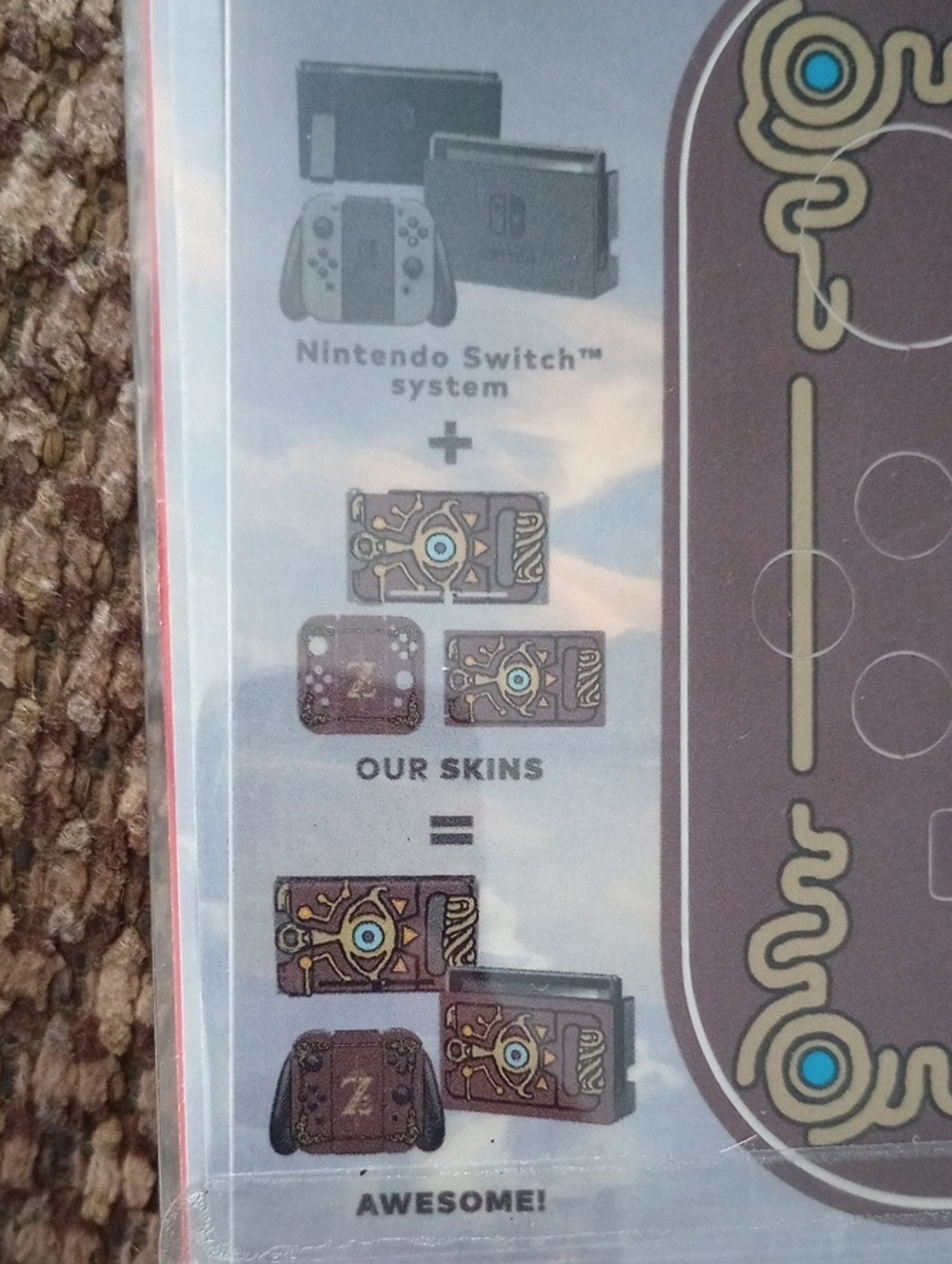 NEW Legend Of Zelda Nintendo Switch BOTW Sheikah Slate Skins - Picture 4 of 5